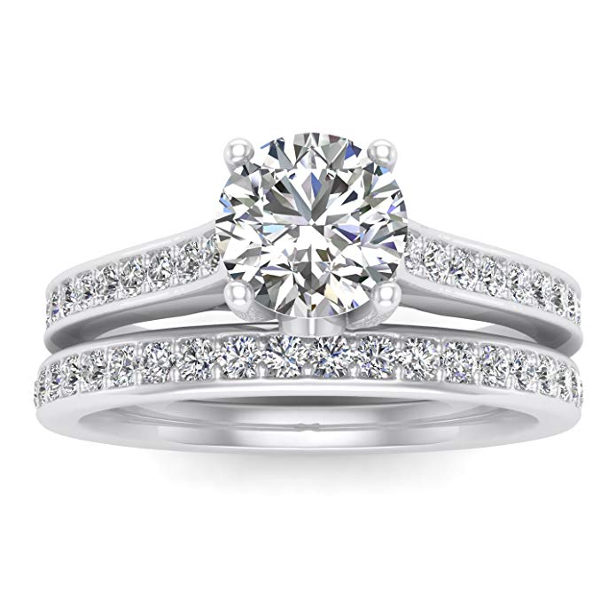 5/8ct Diamond Bridal set in 10k White Gold (10K Gold, L-M, I2-I3, 5/8ctw)