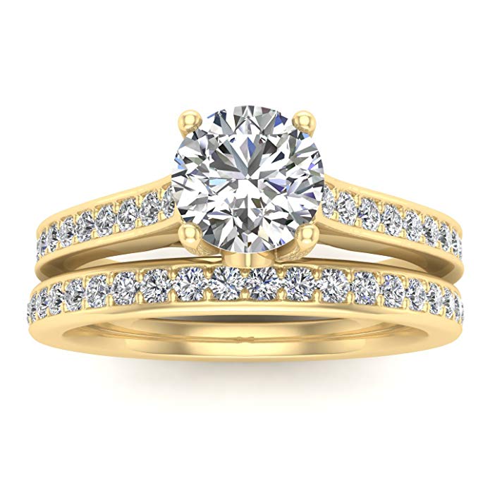 5/8ct Diamond Bridal set in 10k Yellow Gold (10K Gold, L-M, I2-I3, 5/8ctw)