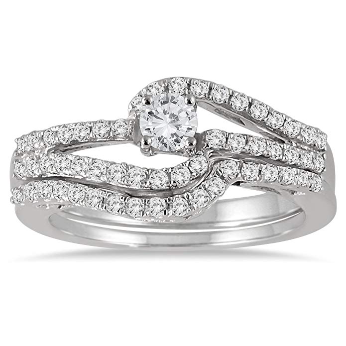 3/4 Carat TW Diamond Bridal Set in 10K White Gold